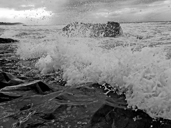 Waves Crashing at the Westbrook Beach in Durban