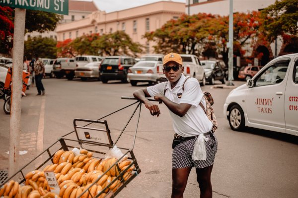 Vendor selling bananas