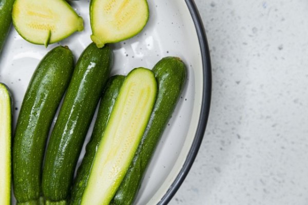 Close up plate of cucumbers