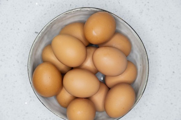 Bowl of raw eggs