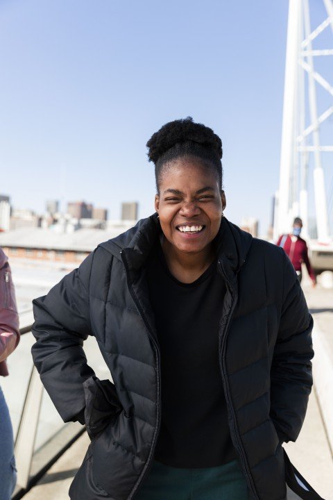Black woman smiling