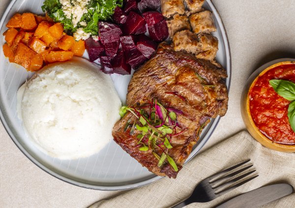 African seven colours plate of food