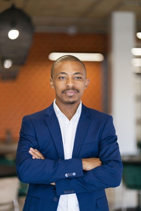 Black business man wearing a suit