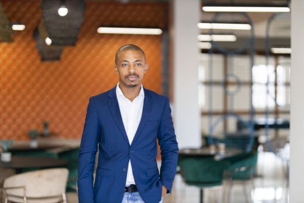 Black business man at working from home