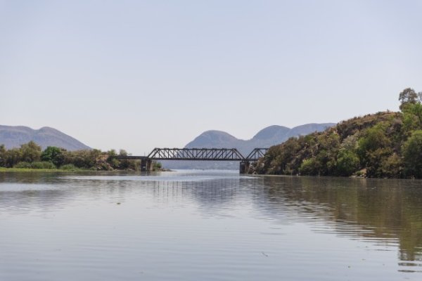 Bridge on top of water in Hartbeespoort Dam