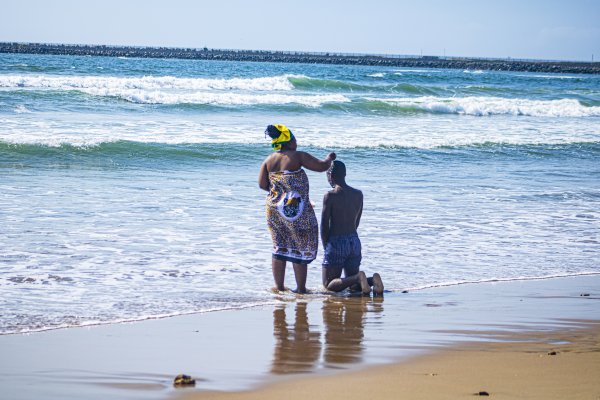 A South African traditional cleansing taking place at the beach