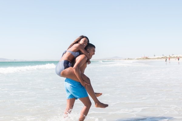 Couple of lovers at the beach