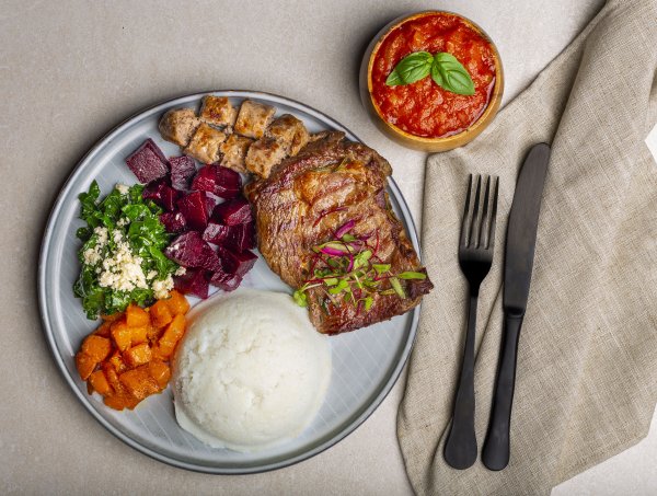 African seven colours plate of food