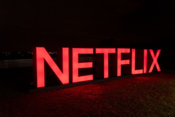 Netflix logo at night