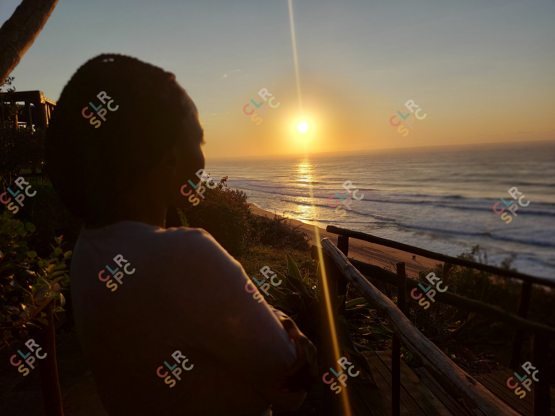 Woman enjoying sunset