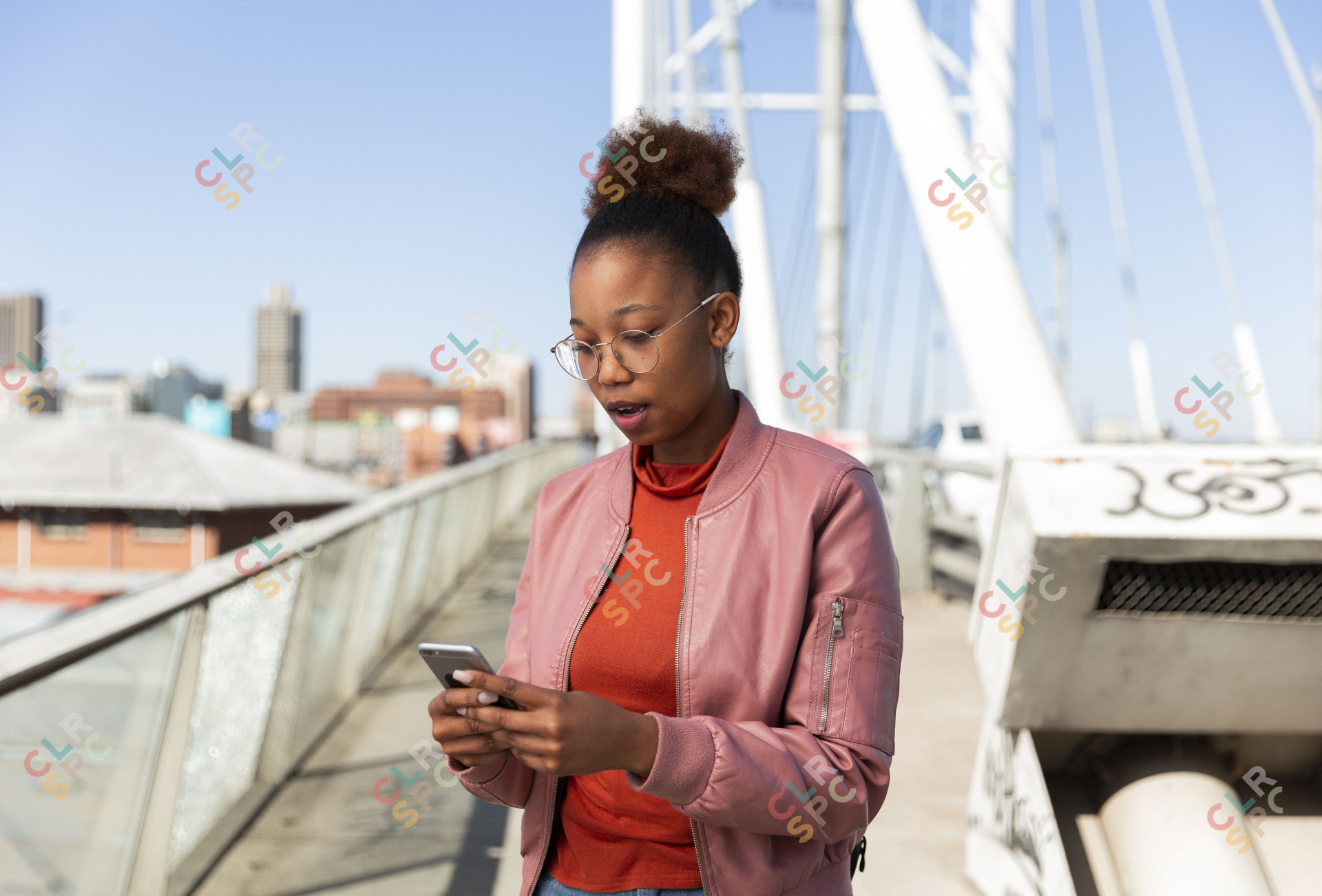 Black woman on a smartphone