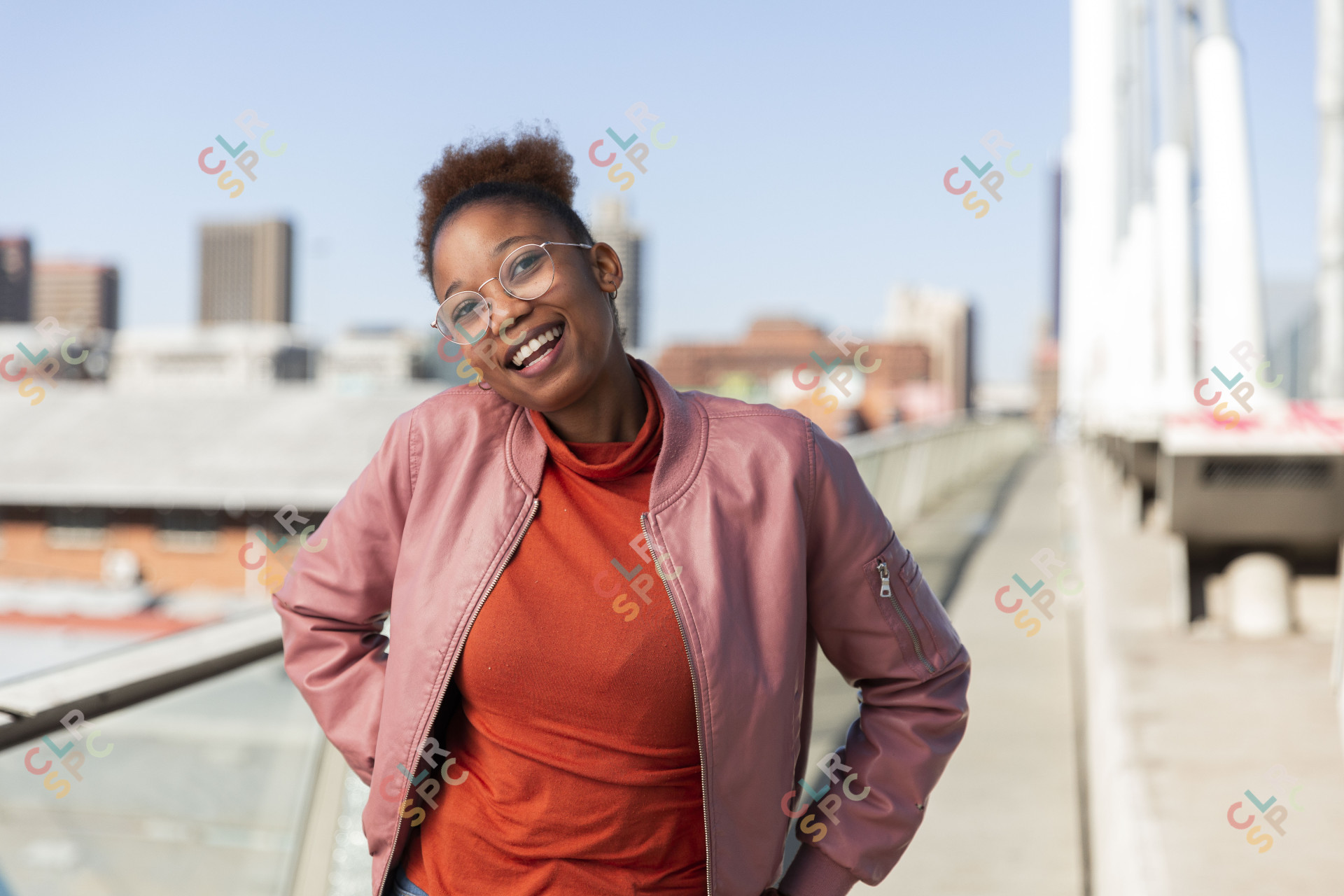 Black woman smiling in Johannesburg