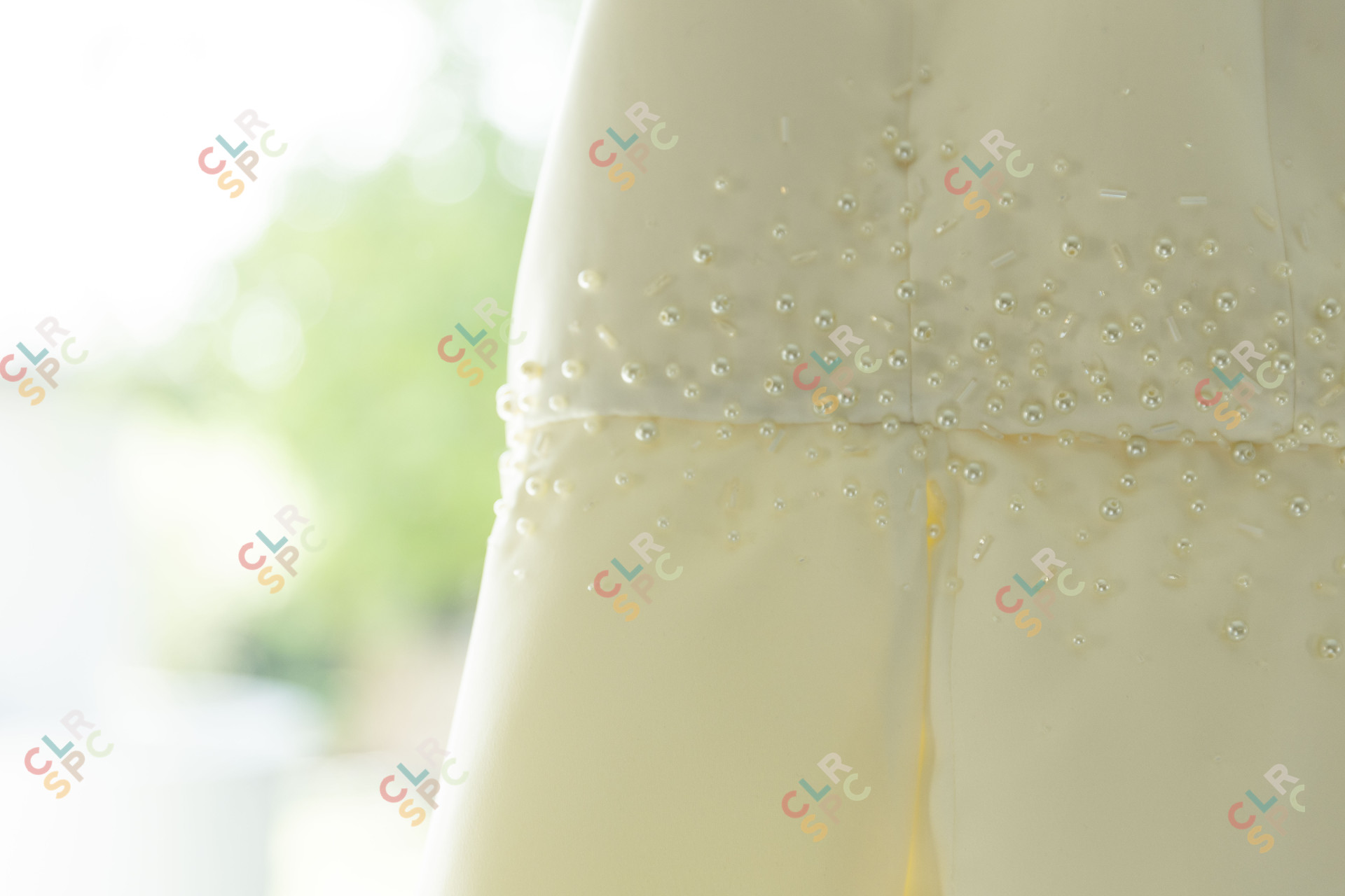 Close up of wedding dress