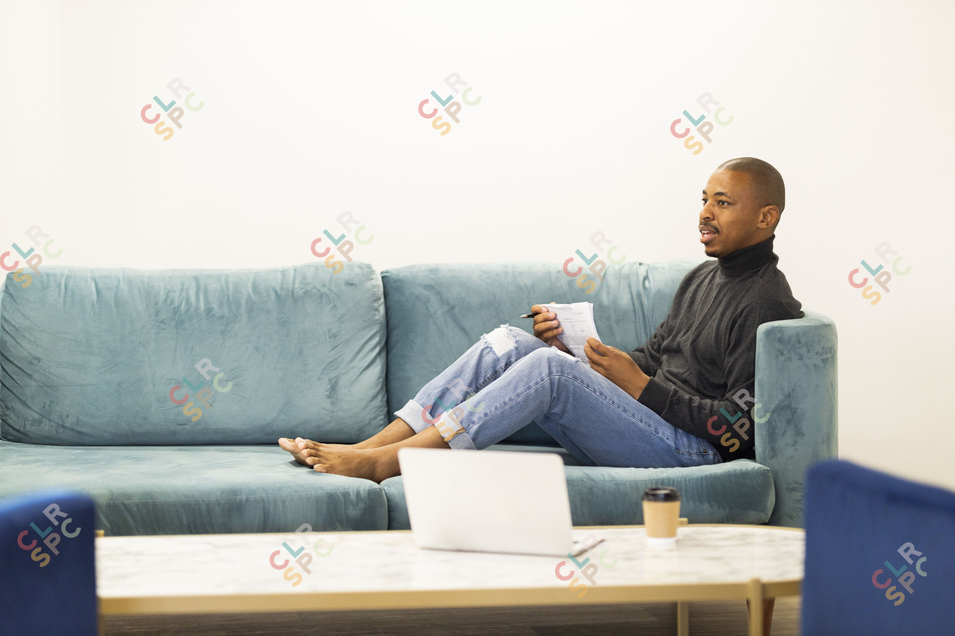 Black business man at working from home