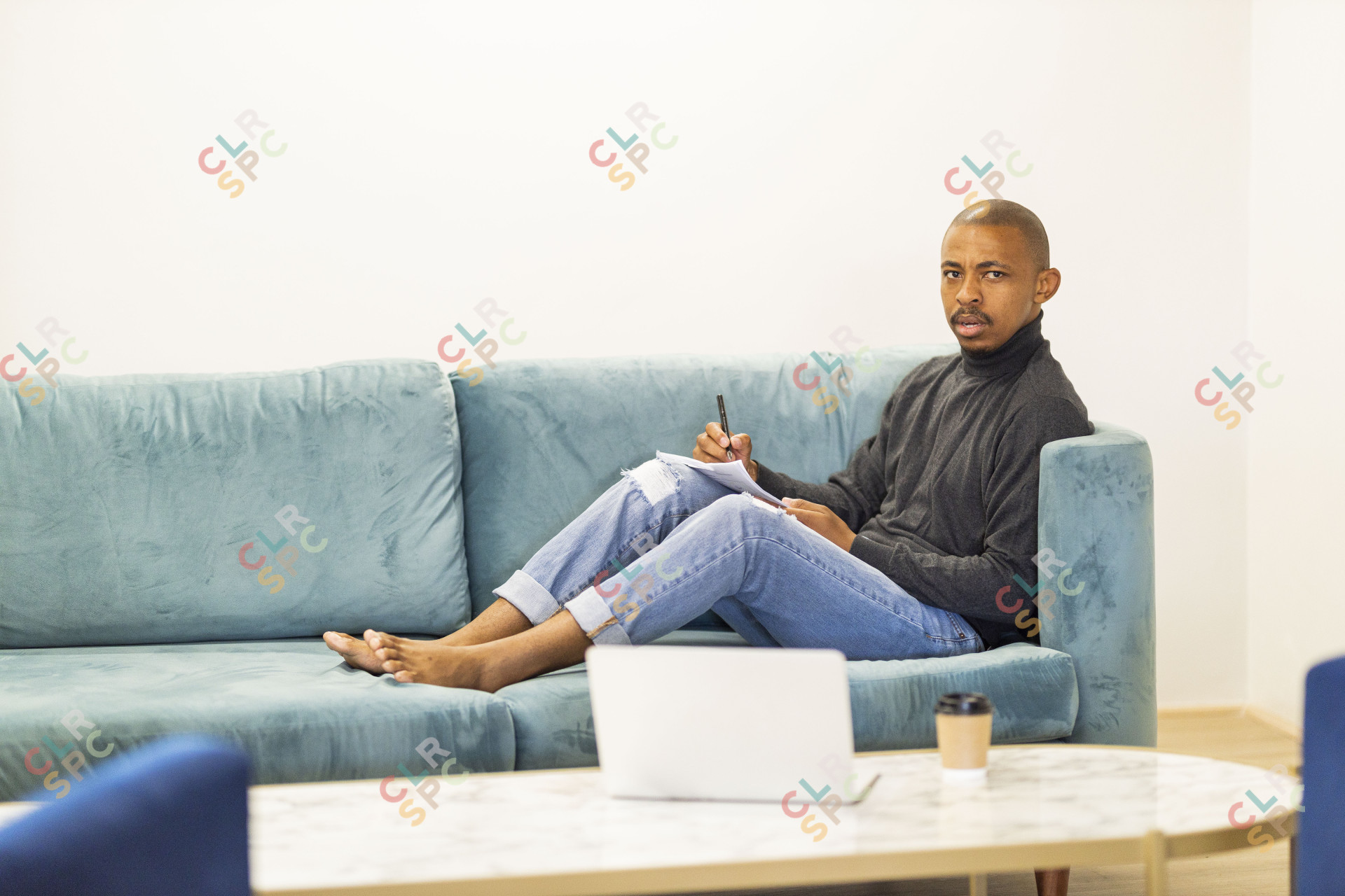 Black business man at working from home