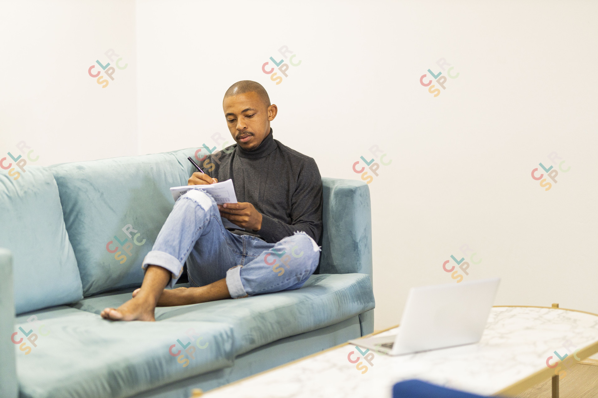 Black business man at working from home