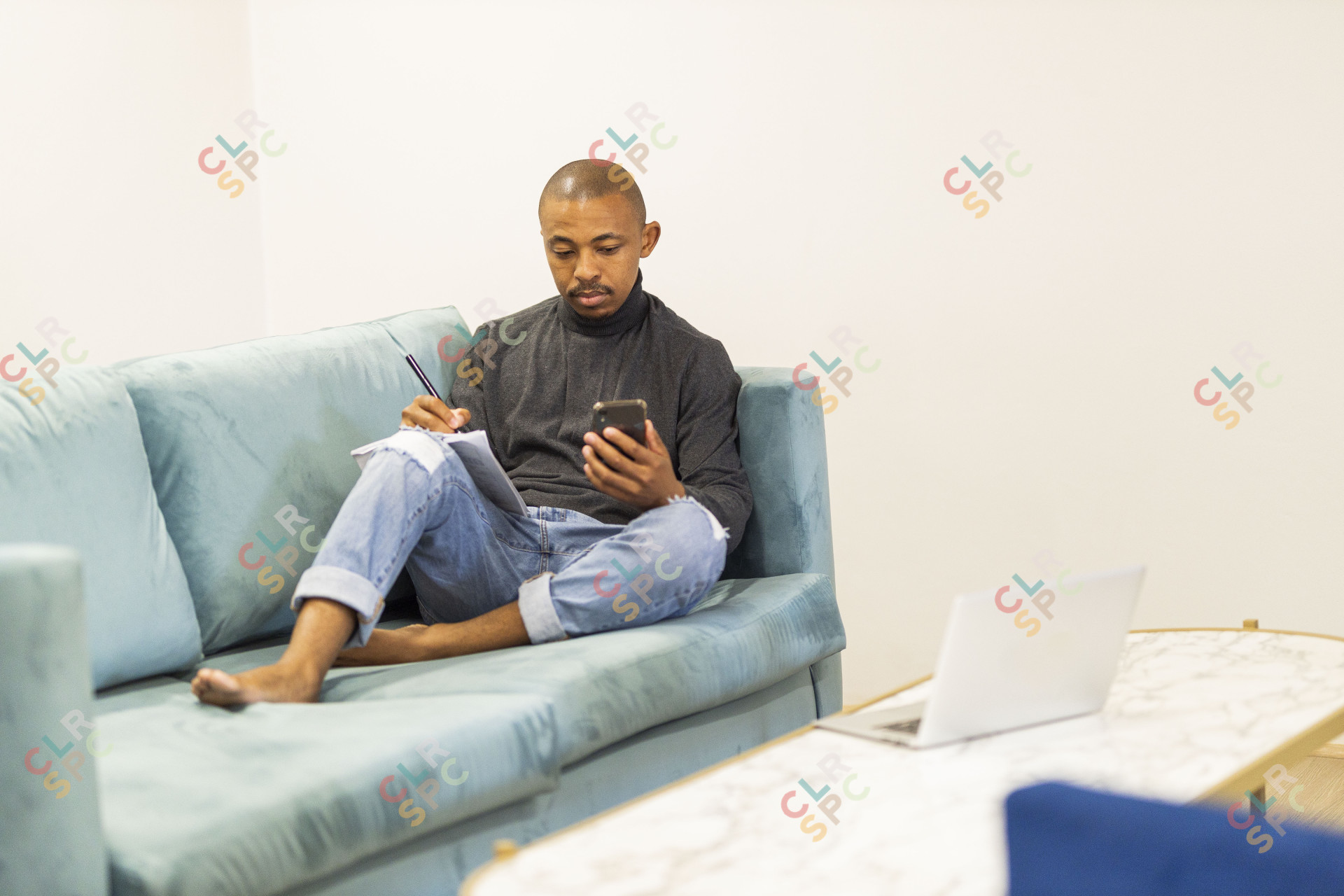 Black business man at working from home