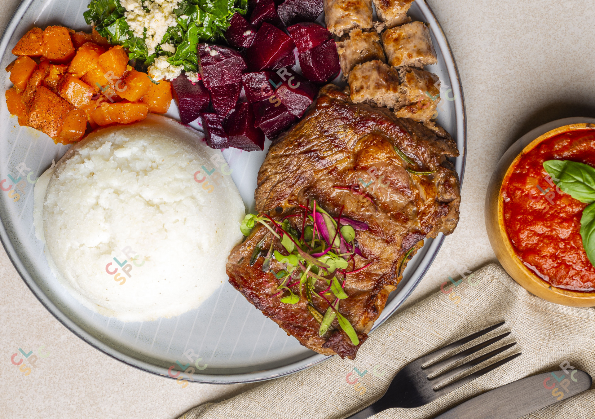 African seven colours plate of food