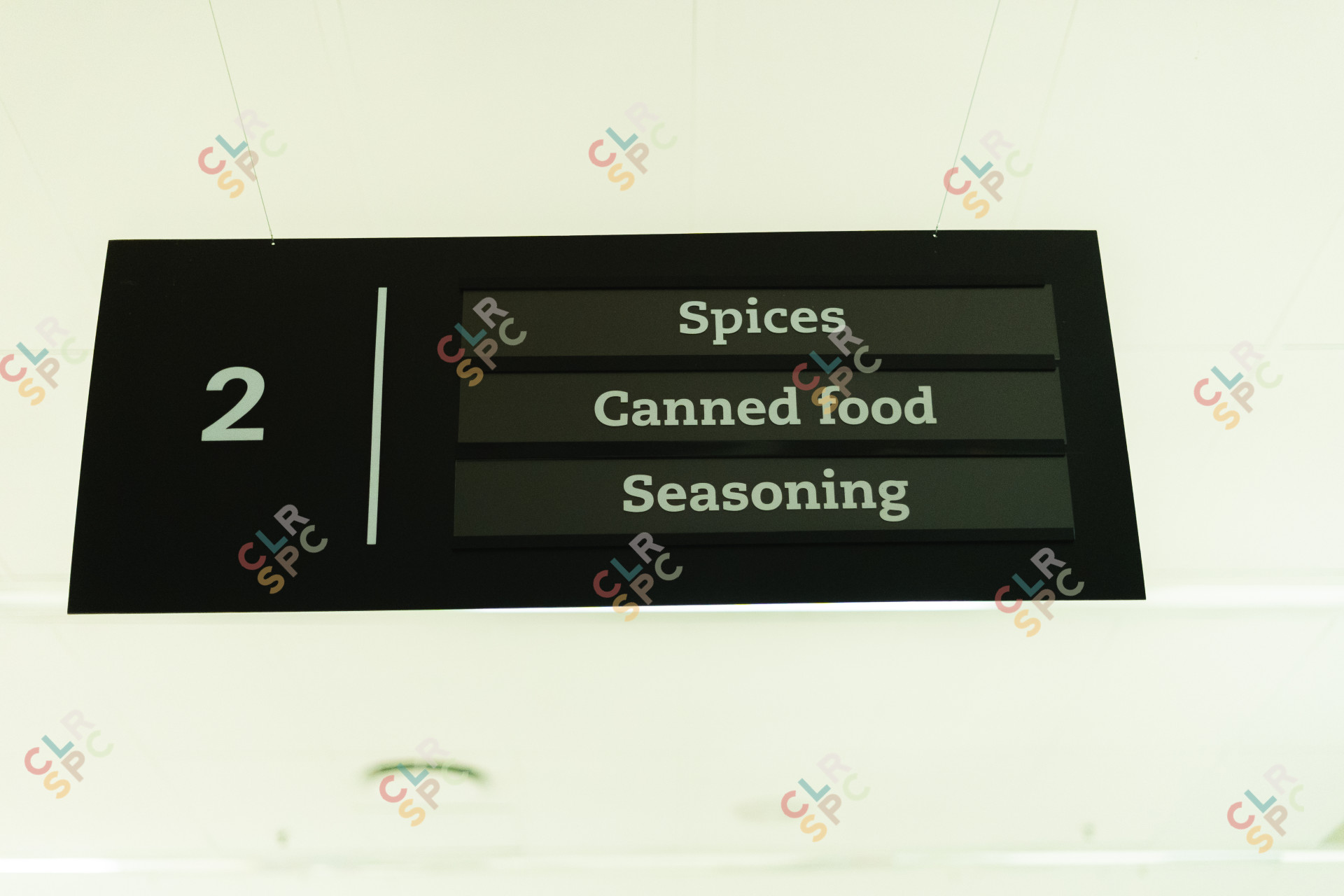 Spices, canned food and seasoning isle at a store