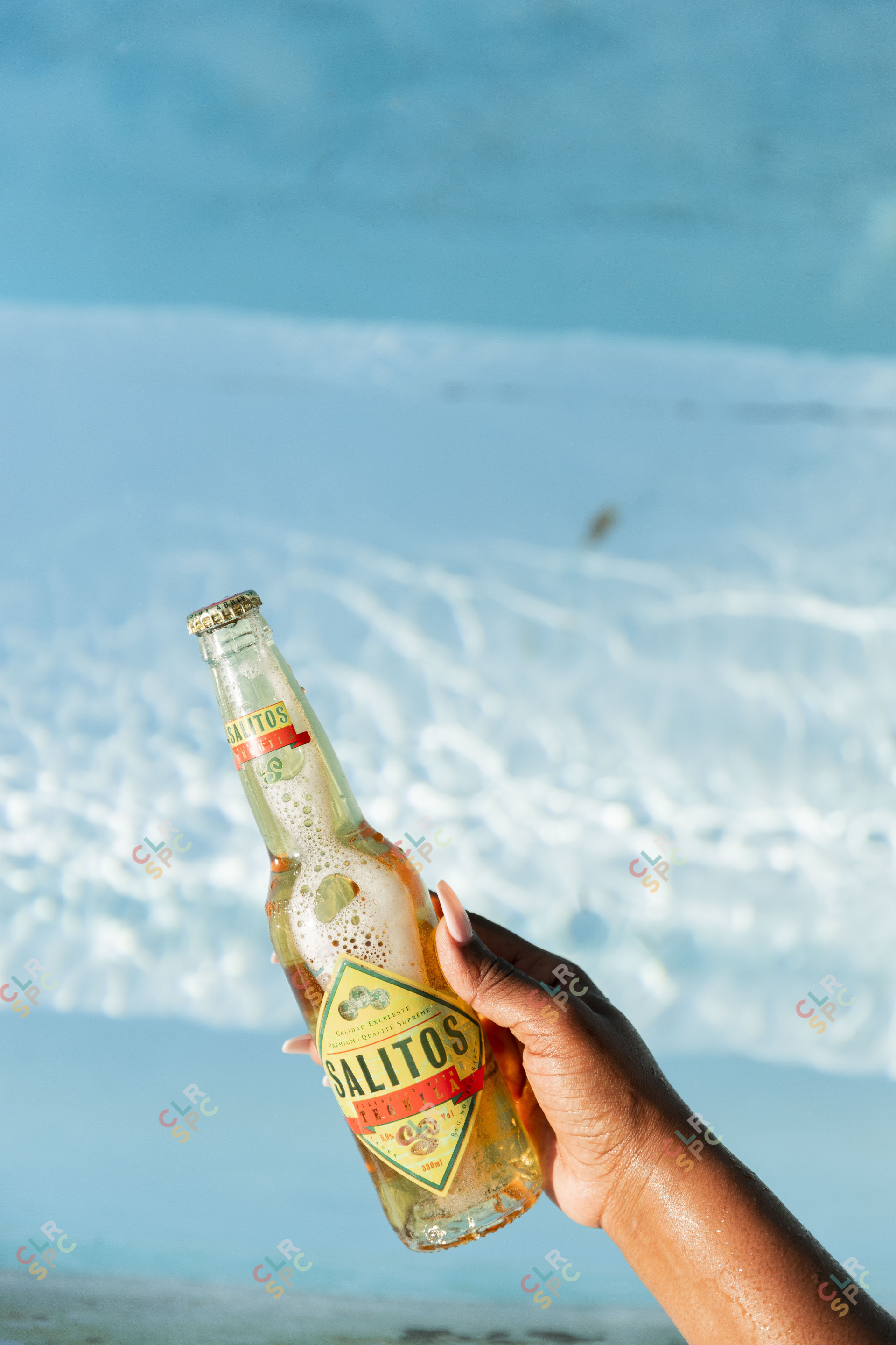 Salitos drink near water.