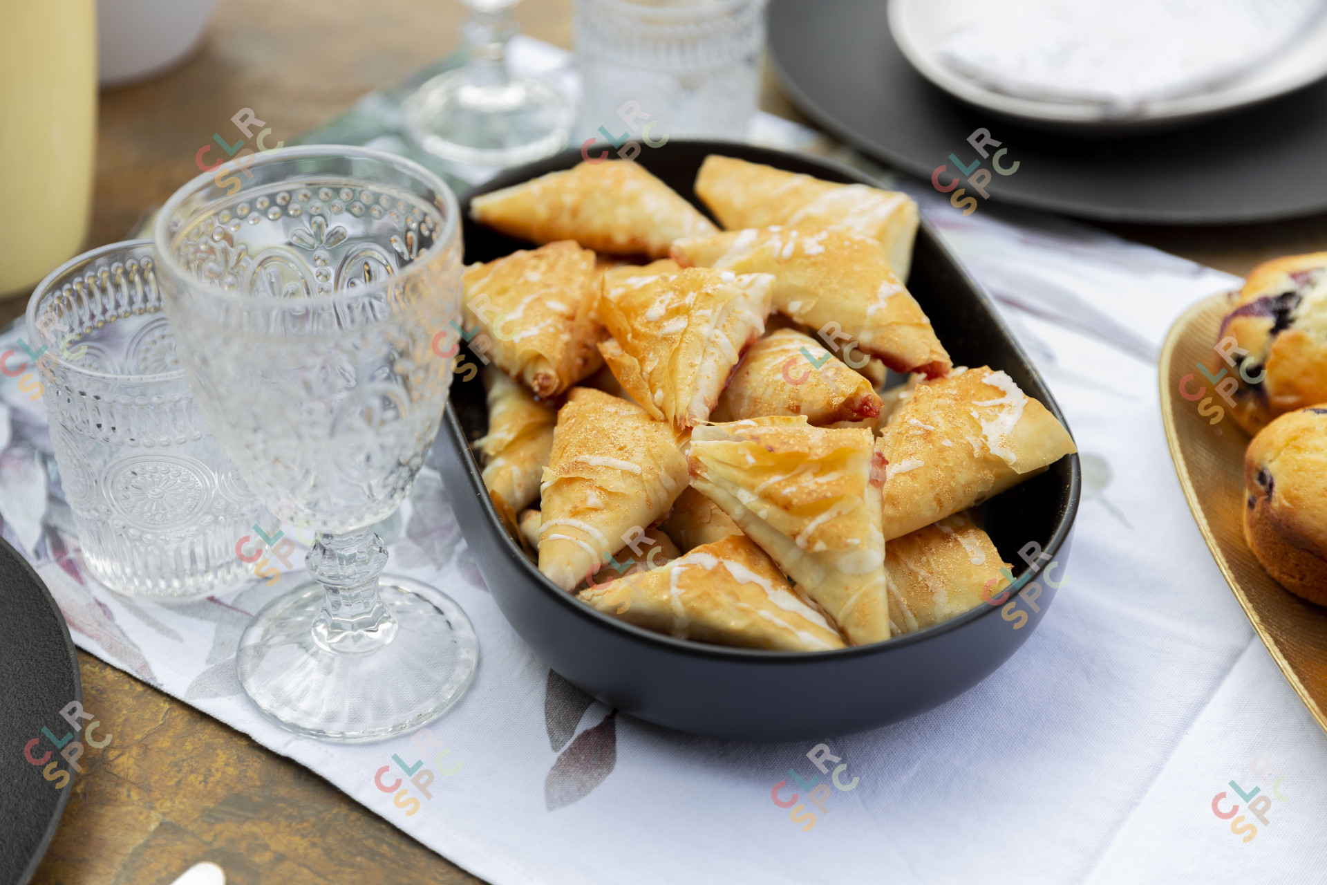 Plate of yummy home made samosas.