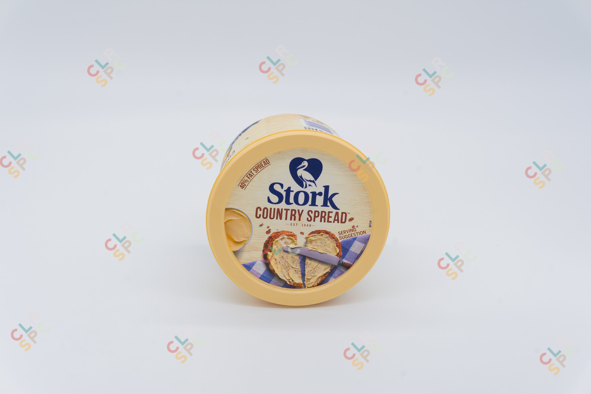 Product of stork country spread laying on the side.