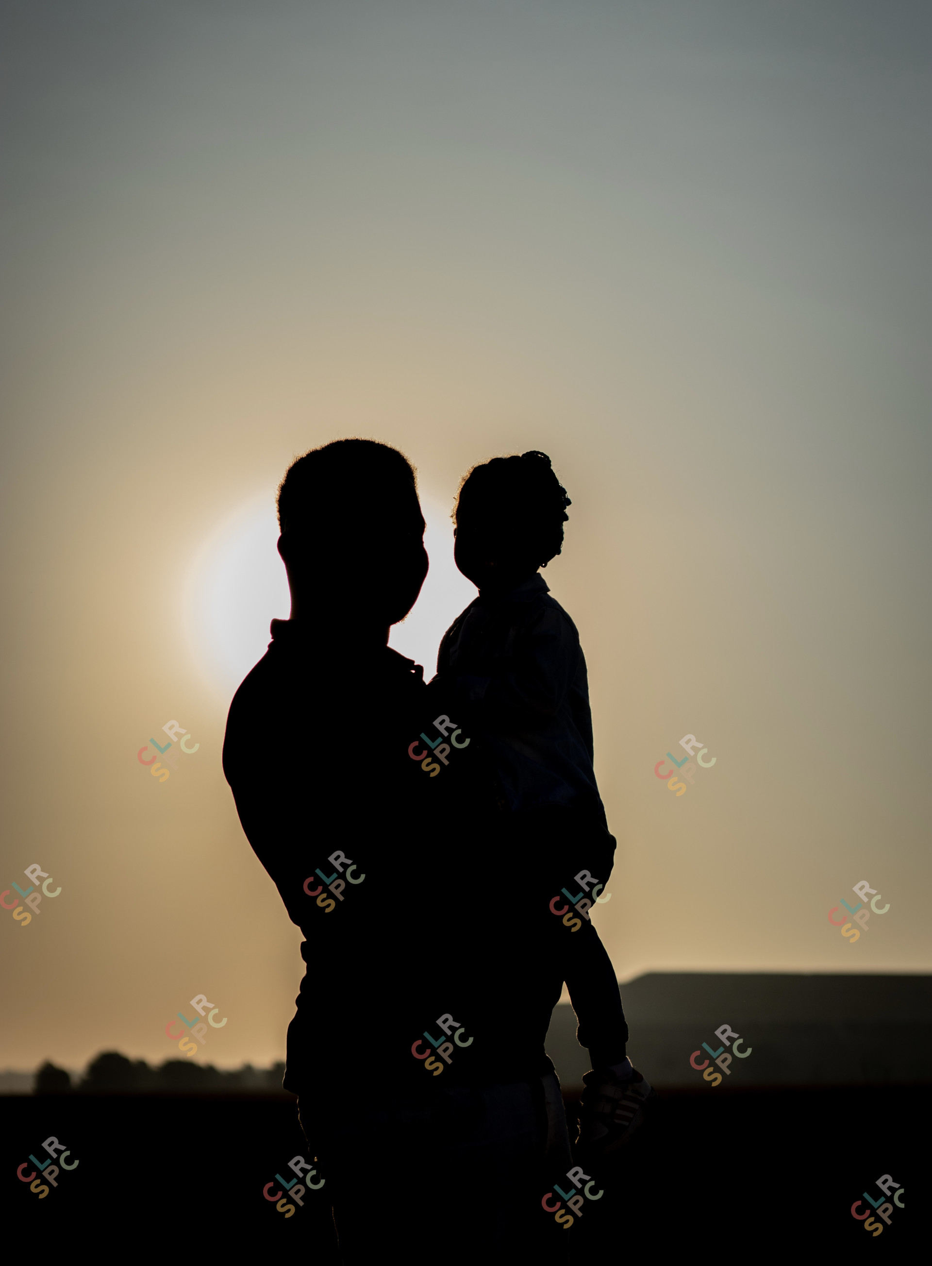 Father and daughter silhouette