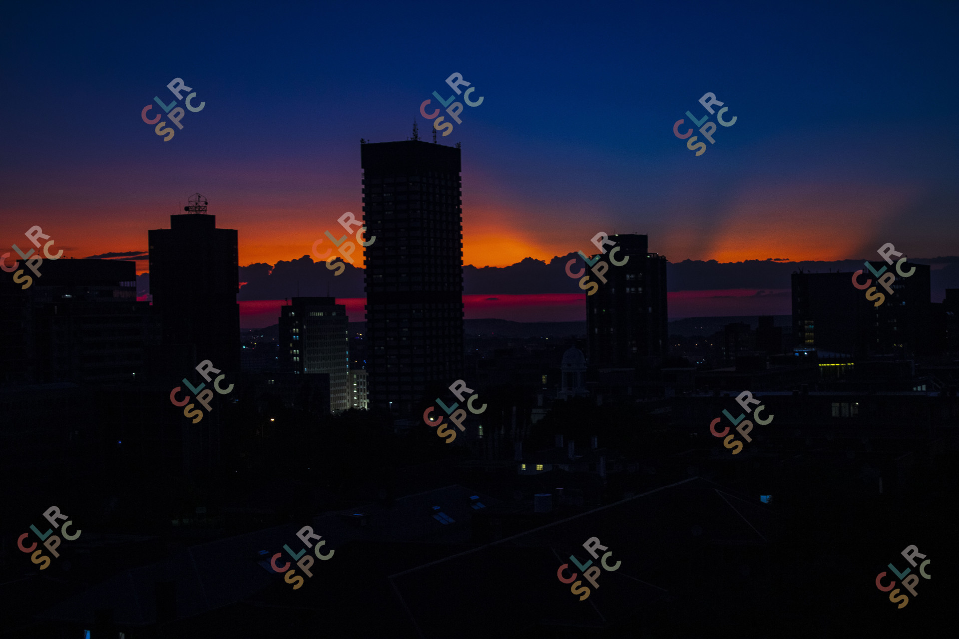 Sunsets through the buildings