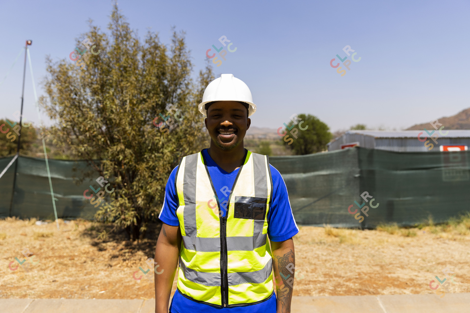 Black construction worker on site