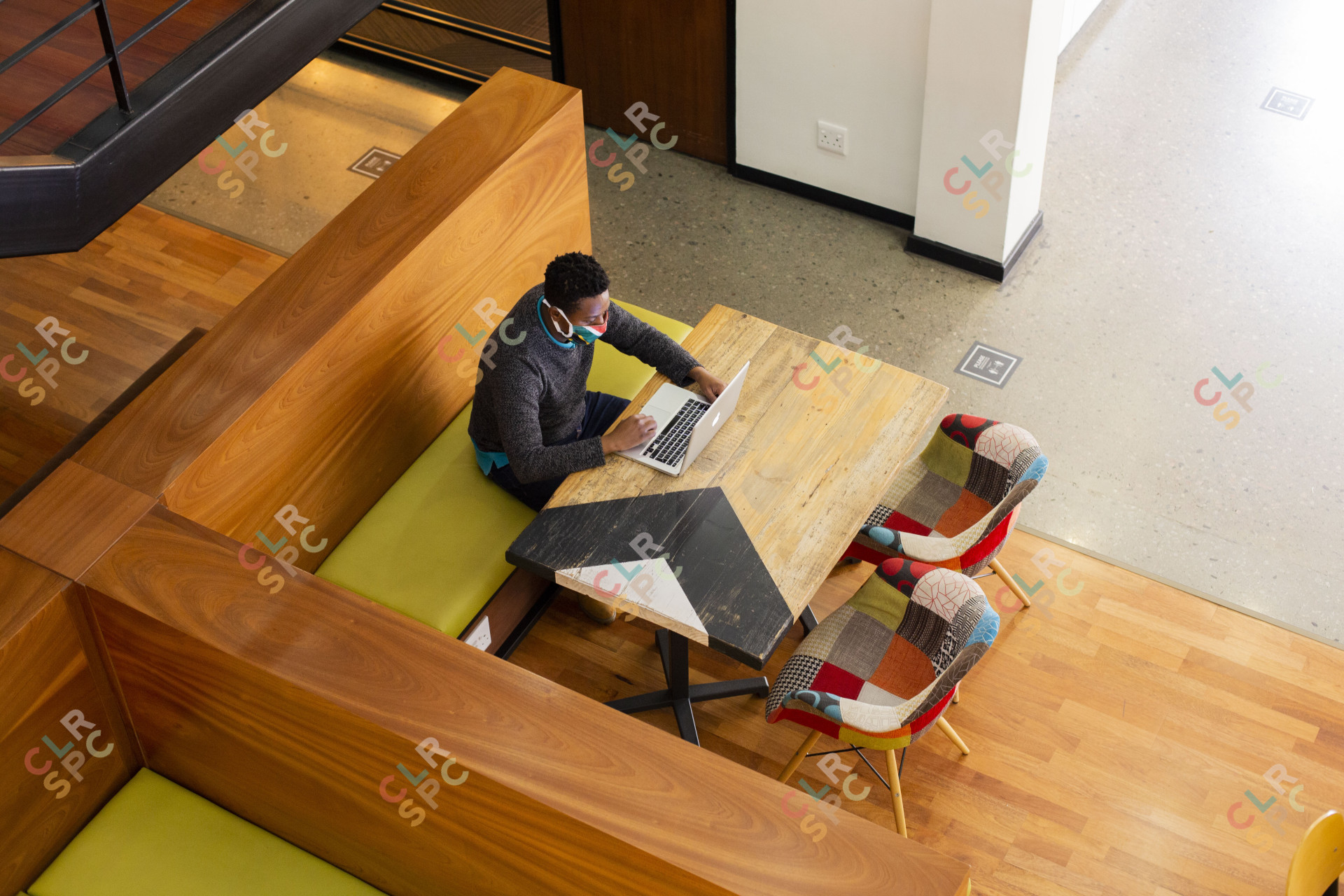 Black business man remote working