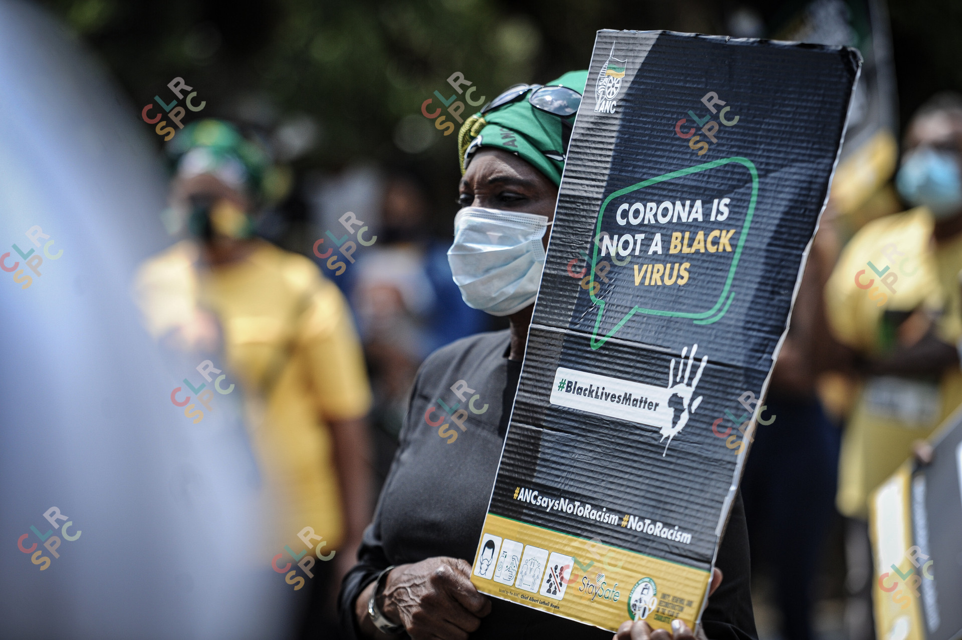 Black woman protest against racism | Corona is not a black virus