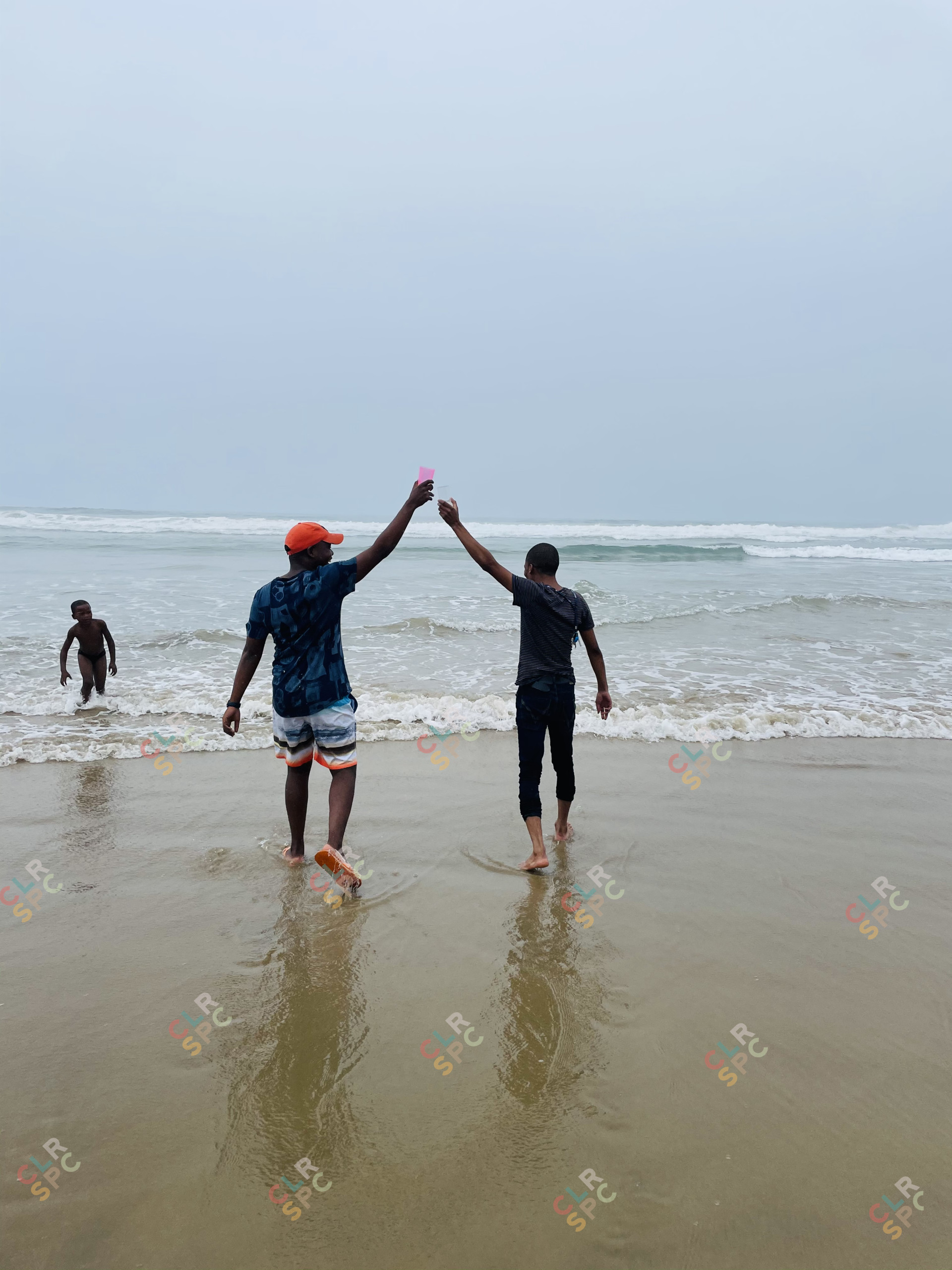 At the beach with family