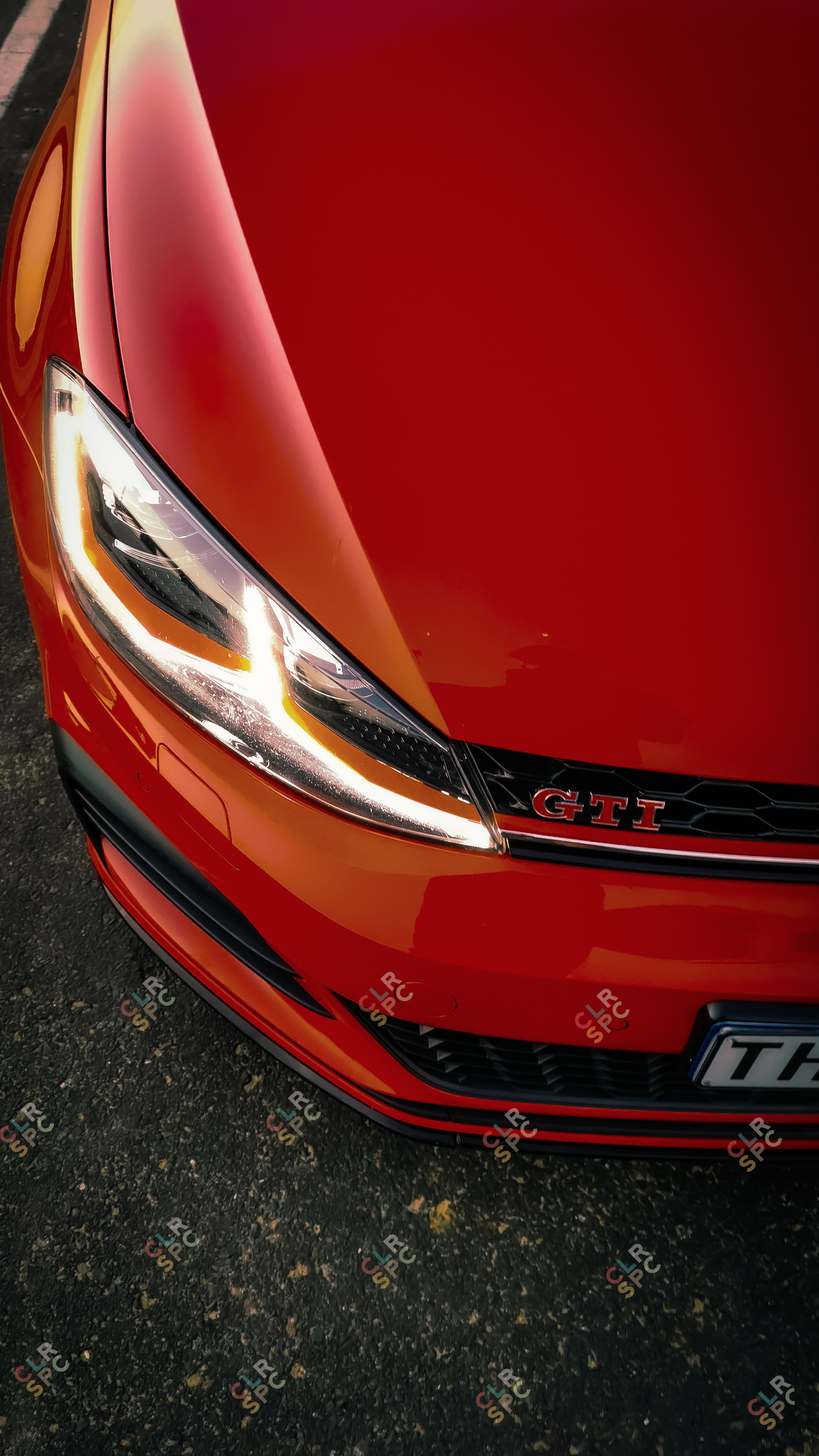 Limited edition VW Golf 7.5 GTI TCR sunrise shoot top view