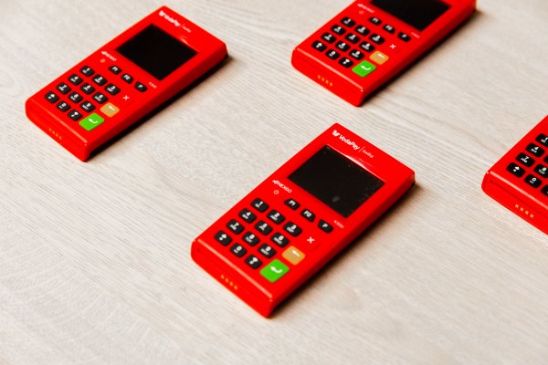 Red vodacom card machine