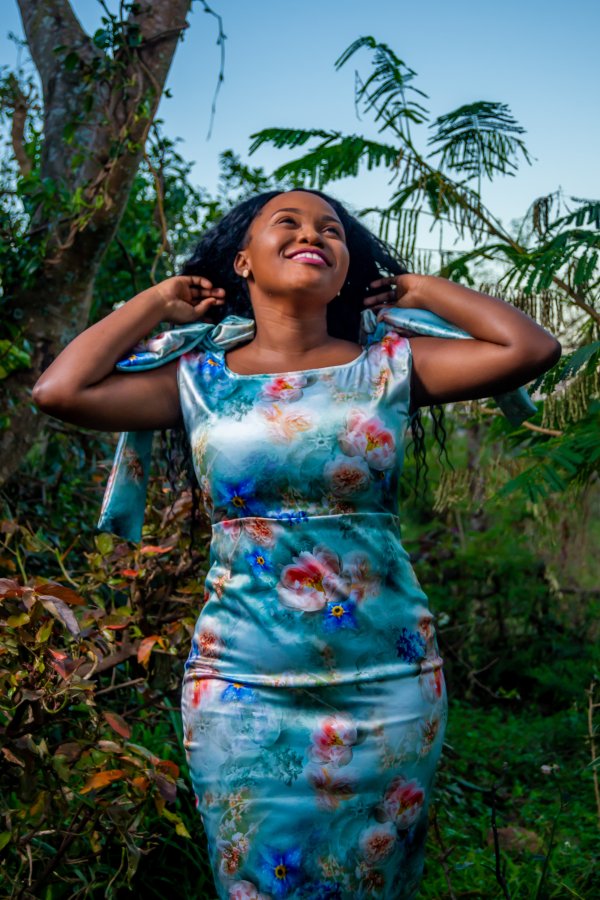 South African Woman in the garden